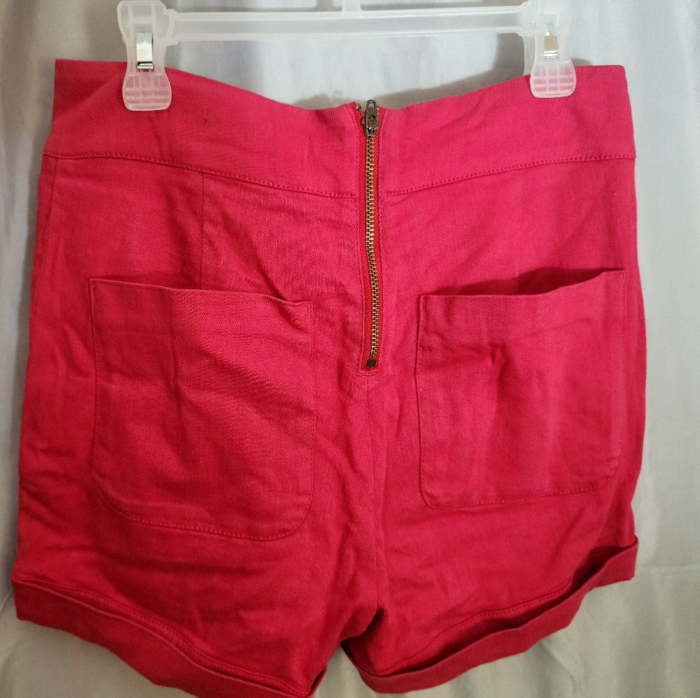 Highrise red shorts